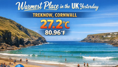 Warmest Place in UK Yesterday