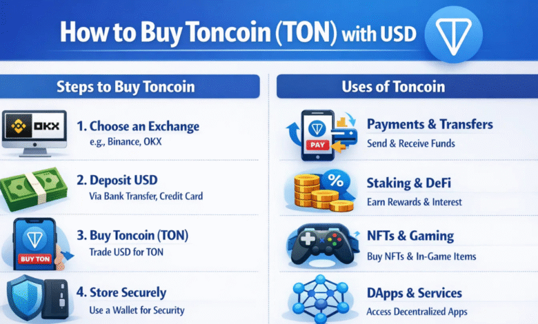 How to buy Toncoin (TON) with US Dollars (USD) and what to use the coin for 13 Toncoin (TON)