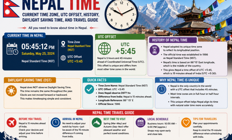 Nepal Time: Current Time Zone, UTC Offset, History, Daylight Saving Time, and Travel Guide 1 Nepal Time